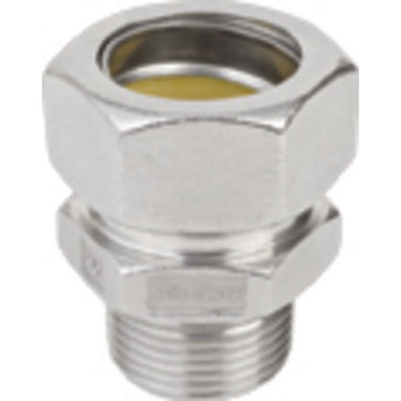 Calbrite S61000MC00 Compression Male Conduit Connector, 1 in Trade, For Use With Rigid/IMC Conduits, 316 Stainless Steel, #4 Polished